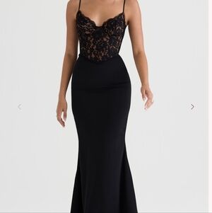 House of CB Black Lace Bodice Mermaid Dress